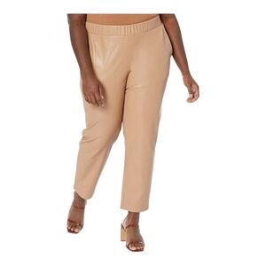 The Drop Vegan Leather Tan Pull-on Stretch Waist Pants Size 2X